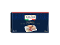Calzone with spicy provolone, ricotta, and salami in a dark blue package.