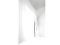 Abstract black and white composition with geometric shapes and shadows.