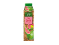 Bottle of pink guava nectar with fruit imagery and a «Vegan» label.