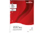 Red A4 spiral-bound notepad with 80 squared sheets, 70 gsm.