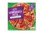 Two stonebaked pizzas with salami, ham, and mushrooms, with nutritional information.