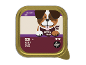 Dog food packaging with poultry and lamb, featuring 'Max's World Adult Mini Hearty Pâté' text.