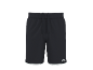 Black sports shorts with an elastic waistband and white trim.