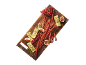 Wooden board with salami sticks, cheese, red currants, and figs.