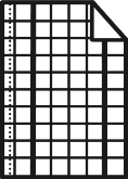 Spreadsheet document icon with a grid and a folded corner.