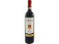 Red wine bottle with a white label featuring a crest, lions, and 'CHIANTI' text.