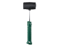 Rubber mallet with a black head, silver shaft, and green handle