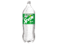 Clear bottle of lemon-lime soda with a green label, featuring a new look and no sugar.
