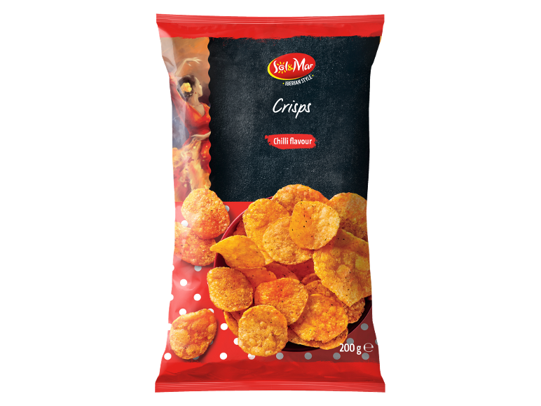 Packet of chilli flavour crisps, with a flamenco dancer.