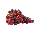Bunch of red grapes on a black background.