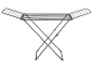 Dark grey foldable clothes drying rack with side wings.
