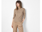Women's high-neck top and trousers in beige