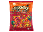 Halloween chewy sweets bag, 1.2 kg, 190 pieces, with pumpkin and monster hands designs.