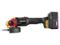 Cordless angle grinder with a disc and a 4.0 Ah battery