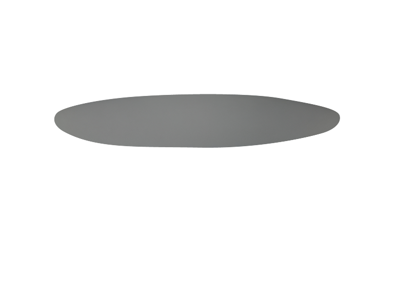 Gray oval surface on black background
