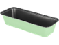 Mint green loaf or cake pan with a non-stick coating.