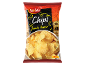 Bag of ham flavour chips, with a bowl of crinkle cut chips and 170 g.