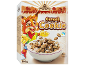 Cookie cereal box with a fox mascot and a bowl of cereal with milk.