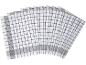 Fan of white and grey checkered kitchen towels