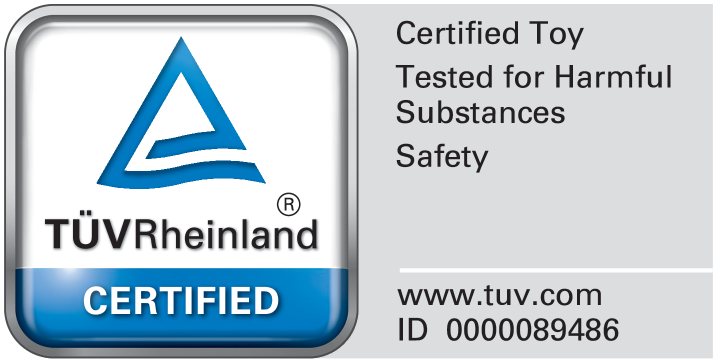 Certified Toy, Tested for Harmful Substances and Safety. ID 0000089486.