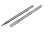 Two SDS-plus chisel bits, a point chisel and a flat chisel, for hammer drills.