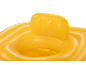 Yellow inflatable baby seat with a backrest.