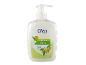 Liquid olive soap with a dispenser, which softens the skin.