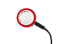 Round control knob with a red ring, indicating MIN and MAX levels.