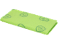 Lime green fleece blanket with paw print shield pattern