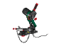 Electric chain sharpener with a chainsaw chain secured on the base