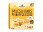Muesli bars with pineapple and coconut, 6 bars, 150g