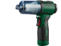 Green and black handheld vacuum cleaner with a transparent dustbin and filter, model PAUKGB A1.