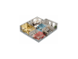 3D floor plan of a modern apartment with living room, kitchen, dining area, and bedrooms.