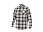 Men's long-sleeved plaid shirt in black and white