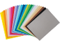 Assorted colored sheets of craft paper, fanned out.