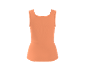 Peach ribbed tank top with a square neckline