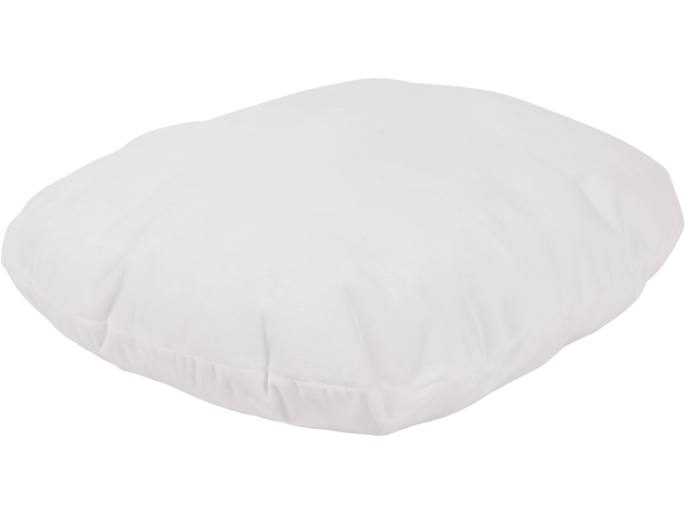 White pillow or decorative cushion on a white background.