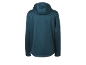 Men's dark blue hooded jacket, back view.