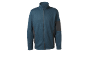 Men's blue and grey full-zip fleece jacket with a small embroidered logo.