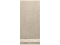 Beige towel with a decorative border featuring a ginkgo leaf pattern.