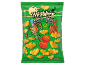 Halloween-themed ketchup-flavored bat-shaped crisps in a 100g bag.