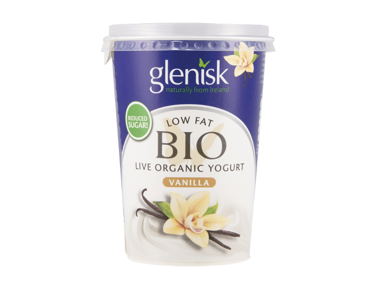 Low fat organic vanilla yogurt, with reduced sugar