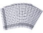 Set of white kitchen towels with black checkered pattern