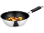 Frying pan with roasted potatoes, bacon, and rosemary.