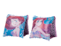 Two children's armbands featuring Ariel the Little Mermaid, with warning text on the side.