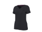 Dark grey women's short-sleeved V-neck sports t-shirt