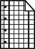 Gridded paper sheet with binder holes