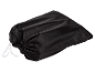 Black drawstring bag with white string