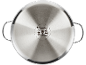Stainless steel pot bottom with induction, gas, electric, and ceramic hob symbols.