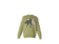 Kids' green sweatshirt with a reversible sequin dinosaur and 'DINOSAUR' text